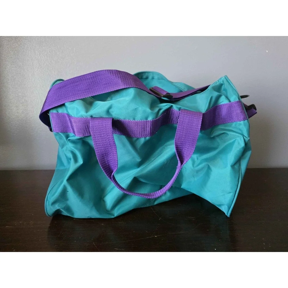 Vintage Dunlop Sports Gym Duffle Bag Teal & Purple